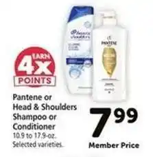 Safeway Pantene or Head & Shoulders Shampoo or Conditioner offer