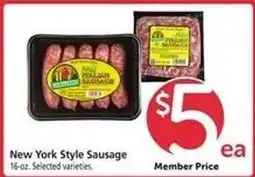 Safeway New York Style Sausage offer