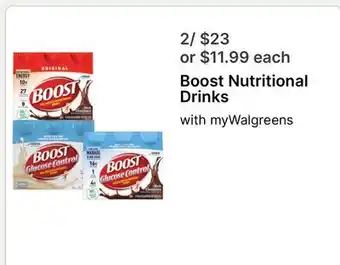 Walgreens Boost Nutritional Drinks offer