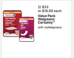 Walgreens Value Pack Walgreens Certainty offer