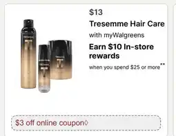 Walgreens Tresemme Hair Care offer