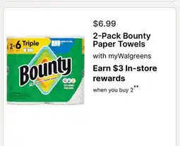 Walgreens 2-Pack Bounty Paper Towels offer