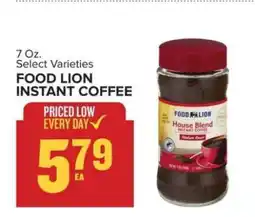 Food Lion FOOD LION INSTANT COFFEE offer