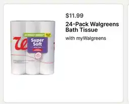 Walgreens 24-Pack Walgreens Bath Tissue offer