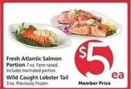 Safeway Fresh Atlantic Salmon Portion & Wild Caught Lobster Tail offer
