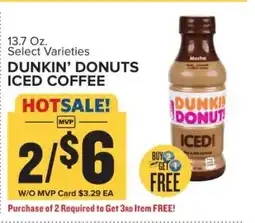 Food Lion Dunkin' Donuts Iced Coffee offer