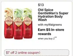 Walgreens Old Spice GentleMan's Super Hydration Body Wash offer