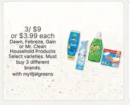 Walgreens Dawn, Febreze, Gain or Mr. Clean Household Products offer