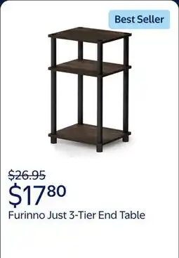 Walmart Furinno Just 3-Tier Turn-N-Tube End Table, 1-Pack, Columbia Walnut/Black offer