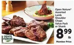 Safeway Open Nature Assorted Lamb Shoulder Chops Value Pack or Shank offer