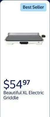 Walmart Beautiful XL Electric Griddle 12 x 22, Non-stick, White Icing by Drew Barrymore offer