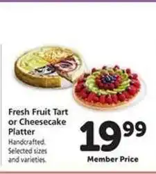 Safeway Fresh Fruit Tart or Cheesecake Platter offer