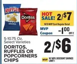 Food Lion Doritos, Ruffles or Popcorners Chips offer