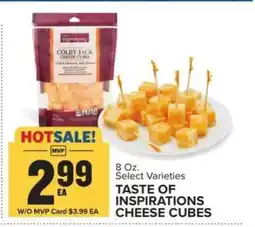 Food Lion Taste of Inspirations Cheese Cubes offer
