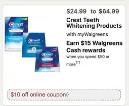 Walgreens Crest Teeth Whitening Products offer