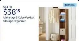 Walmart Mainstays 5 Cube Vertical Storage Organizer, Warm Walnut offer