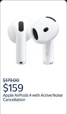 Walmart Apple AirPods 4 with Active Noise Cancellation offer