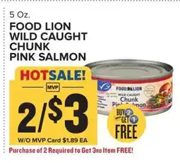 Food Lion FOOD LION WILD CAUGHT CHUNK PINK SALMON offer