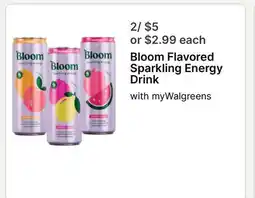 Walgreens Bloom Flavored Sparkling Energy Drink offer
