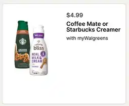 Walgreens Coffee Mate or Starbucks Creamer offer