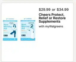 Walgreens Cheers Protect, Relief or Restore Supplements offer