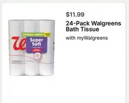 Walgreens 24-Pack Walgreens Bath Tissue offer