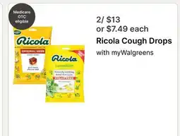 Walgreens Ricola Cough Drops offer