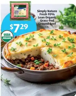 Aldi Simply Nature Fresh 93% Lean Organic Grass-Fed Ground Beef offer