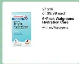 Walgreens 6-Pack Walgreens Hydration Care offer