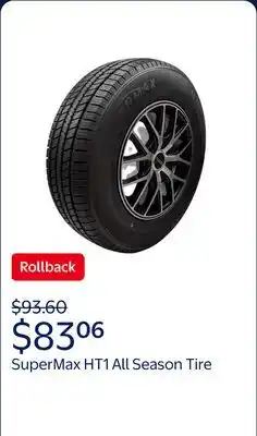 Walmart SuperMax HT1 All Season 235/50R18 101V XL Light Truck Tire offer