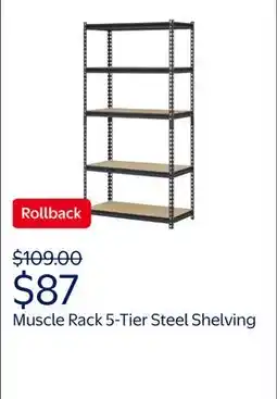 Walmart Muscle Rack 36W x 18D x 72H 5-Tier Steel Shelving 4,000 lb. Total Capacity Black offer