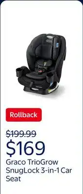 Walmart Graco TrioGrow SnugLock 3-in-1 Car Seat, Warren, Black offer