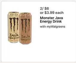 Walgreens Monster Java Energy Drink offer