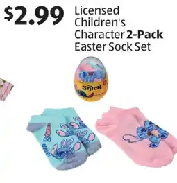 Aldi Licensed Children's Character 2-Pack Easter Sock Set offer