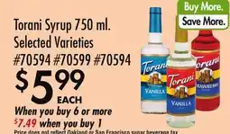 Smart & Final Torani Syrup 750ml offer