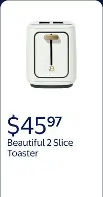 Walmart Beautiful 2 Slice Toaster with Touch-Activated Display, White Icing by Drew Barrymore offer