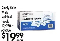 Smart & Final Simply Value White Multifold Towels offer