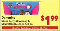 Vallarta Supermarkets Danonino Mixed Berry, Strawberry & Straw - Banana offer