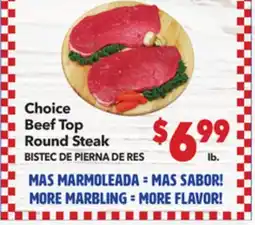 Vallarta Supermarkets Choice Beef Top Round Steak / BISTEC DE PIERNA DE RES offer