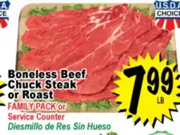 Superior Grocers Boneless Beef Chuck Steak or Roast offer