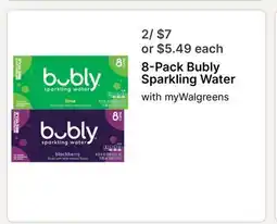Walgreens 8-Pack Bubly Sparkling Water offer