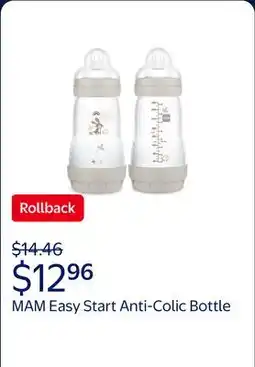Walmart MAM Easy Start Anti-Colic Matte Bottle offer