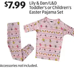 Aldi Lily & Dan/L & D Toddler's or Children's Easter Pajama Set offer