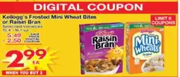 Superior Grocers Kellogg's Frosted Mini Wheat Bites or Raisin Bran offer