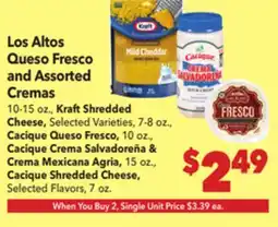 Vallarta Supermarkets Los Altos Queso Fresco and Assorted Cremas offer