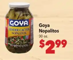 Vallarta Supermarkets Goya Nopalitos offer