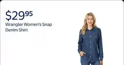 Walmart Wrangler Women's Snap Denim Shirt offer