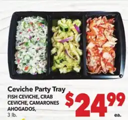 Vallarta Supermarkets Ceviche Party Tray / FISH CEVICHE, CRAB CEVICHE, CAMARONES AHOGADOS offer