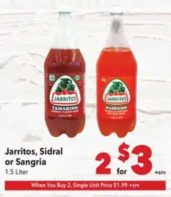 Vallarta Supermarkets Jarritos, Sidral or Sangria offer