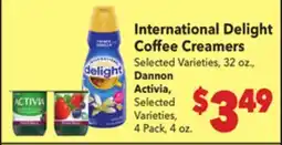 Vallarta Supermarkets International Delight Coffee Creamers offer
